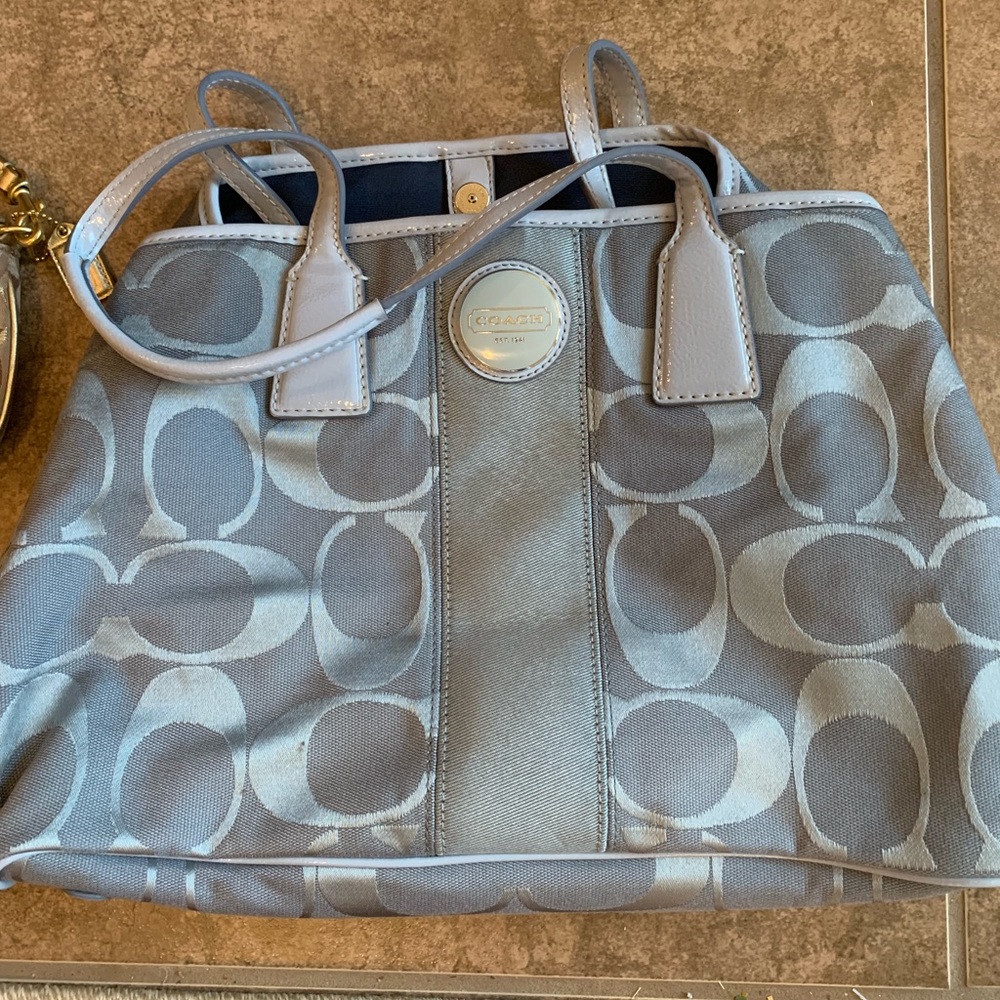 Coach canvas tote purse